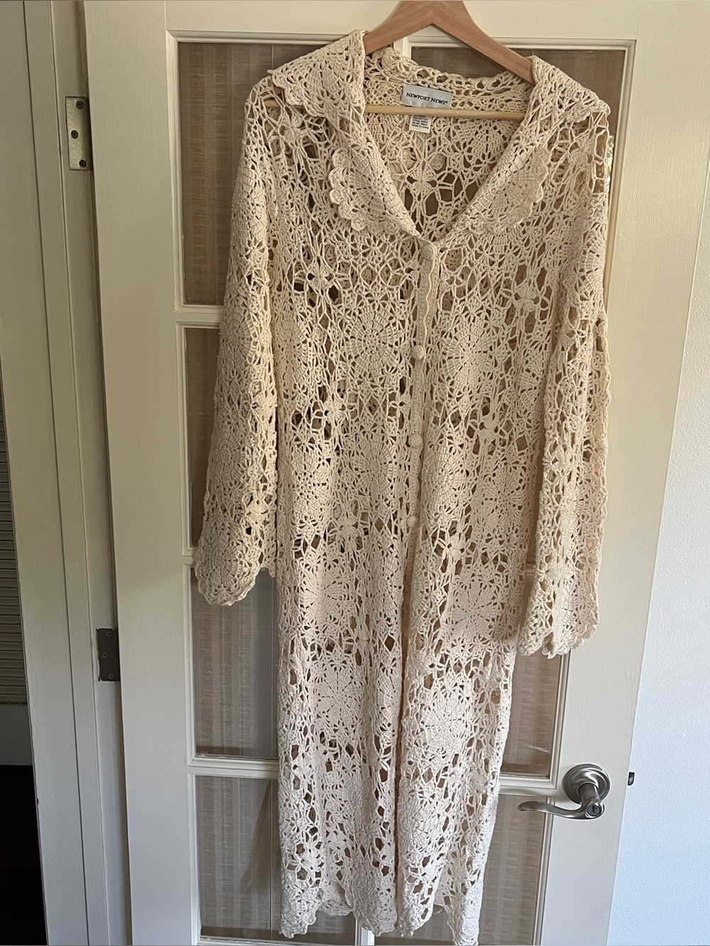 Newport News Crochet Duster Cardigan
